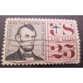 United States Postage 1960 25c Airmail Stamp used