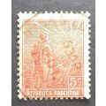 Argentina 1912 -1913 Farmer and Rising Sun - New Watermark 5c used