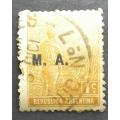 Argentina 1911 Farmer and Rising Sun 1c overprinted M.A. used