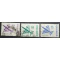 Argentina 1967 Airmail - Airplane 40, 68 and 78 P used