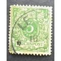 German Empire 1889 -1900 Definitives - Value Stamp and Imperial Eagle 5 Pfg green used