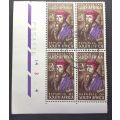 RSA 1964 The 400th Anniversary of the Death of Calvin (Protestant Reformer) 2 1/2c Block 4 used