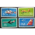 DDR 1972 Aviation - Airplanes and Helicopters complete set MNH