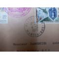 France and Argentina franked 1970 Gedarmerie Nationale 2 stamps on evelope used