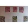 Great Britain King Edward V11 6,7 9,10d and 1/- used on sheet