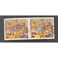 Zambia 1979 Previous Issued Stamps (1975) 3/10 Pair Surcharged