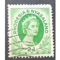 Rhodesia and Nyasaland 1954 Queen Elizabeth II 2d used