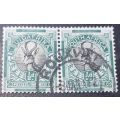 Union of South Africa 1926 London Printing 1/2d used Horizontal pair