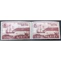 Union of SA  1949  The 100th Anniversary of the Arrival of British Settlers in Natal pair MNH