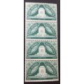 Union of SA 1949 Inauguration of Voortrekker Monument, Pretoria 11/2d Strip of 4 MNH