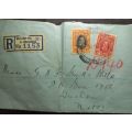 Southern Rhodesia  1931-37 Field Marshall 1d & 4d on registered envelope