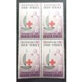 RSA 1963 The 100th Anniversary of Red Cross 21/2c Block of 4 MNH