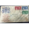 Hong Kong King George V1 Coronation cover to Cape Town Registered