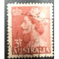 Australia 1953 Queen Elizabeth II - Crown in Upper Left Corner 21 Nov. 31/2c used