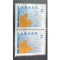 Canada 1998 Maple Leaf 55c pair used