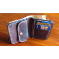 Genuine Leather Bi-fold Men's Card Wallet With Coin Pocket