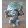 Monkey Under Banana Leaf Figurine (www Miahomes .com) old rare vintage collectable