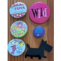 6x pin back ( pinback) button badges dime size the duck ones are vintage cute condition as per photo