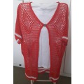 Ladies Crochet Red Beach Dress