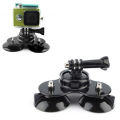 Triple Suction Cup Mount With Screw For GoPro Hero 1 2 3 4 5 SJCAM Sports camera