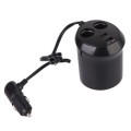Car Cigarette Lighter Plug 2 USB Port Splitter Charger Power Adapter Cable