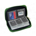 SDHC MMC CF Micro SD Memory Card Storage Case Carrying Pouch Holder Wallet (Green)