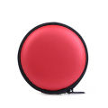 Round Portable Pocket Zipper Storage Bag For Headphone Earphone Earbuds TF SD Card