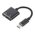 USB C Type-C Adapter 2-in-1 Audio Type C Cable to 3.5mm Headphone Connector