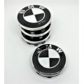 4x 68mm Replacement Hub Wheel Centre Caps for BMW (Black & White)