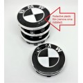 4x 68mm Replacement Hub Wheel Centre Caps for BMW (Black & White)