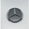 4x 75mm Chrome (Grey Background) Plastic Wheel Centre Cap for Mercedes Benz