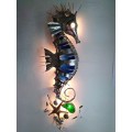 Beautiful Seahorse Wall Art with Back Lighting made from Stainless Steel