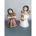2 Original Ceramic `Bolzano Angels` made in Tyrol Italy (1 with Music Box playing Silent Night)