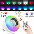 Bluetooth Speaker LED Lamp with Remote Control, E27 Smart Music Lamp, Party Decoration