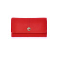 Timberland Leather Flap Wallet Clutch Organizer Cherry