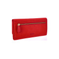 Timberland Leather Flap Wallet Clutch Organizer Cherry