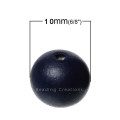 WOODEN BEADS - NATURAL - NAVY BLUE - ROUND - 10mm - 20 PCS