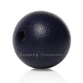 Natural Round Painted Wooden Beads Navy Blue 10mm
