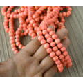WOODEN BEADS - NATURAL - SALMON PINK - ROUND - 10mm - 20 PCS