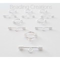 TOGGLE CLASPS - BRIGHT SILVER PLATED - ROPE - 20x16mm - 25x3mm