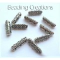 SPACERS - TIBETAN - ANTIQUE SILVER - DAISY - 3 HOLE - 14mm