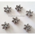SPACERS - ANTIQUE SILVER - TWISTED STAR - SPRING - WIRE - 12mm