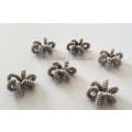 SPACERS - ANTIQUE SILVER - TWISTED STAR - SPRING - WIRE - 12mm