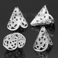 BEAD CAPS - DOME - FILIGREE - SILVER PLATED - 16x12mm