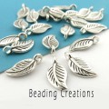 CHARMS/CHARM/LEAF CHARMS/ANTIQUE SILVER CHARMS/BEADING CHARMS/BRACELET CHARMS