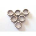 LARGE HOLE - PEWTER - RINGS - FLORAL DETAIL - ANTIQUE SILVER - 12mm