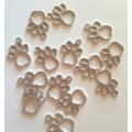 CHARMS - DOG PAW PRINT - SILVER TONE - 18x14mm - 5 PIECES