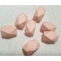 Natural Wooden Geometric Shaped Beads Baby Pink