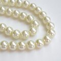 GLASS BEADS - PEARL - IVORY - ROUND - 8mm - SOLD PER PACK OF 50