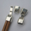 Silver End Caps Snap Clasp For Leather Cords Includes Deco Slider